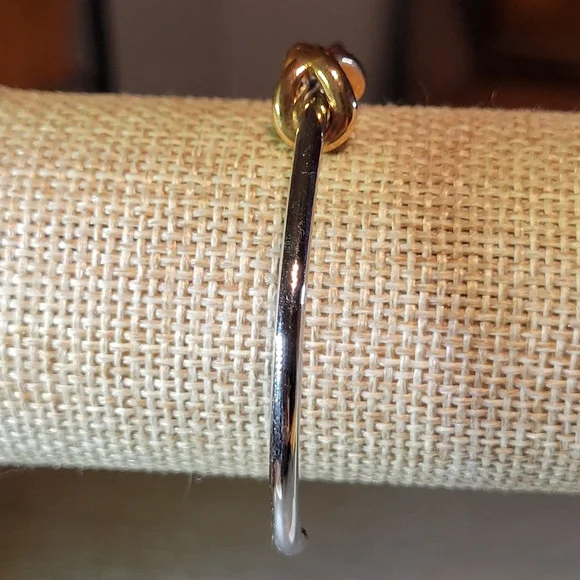 MVMT Stainless Steel Cuff Bracelet with 8K Rose Gold Plated Knot - Picture 9 of 10